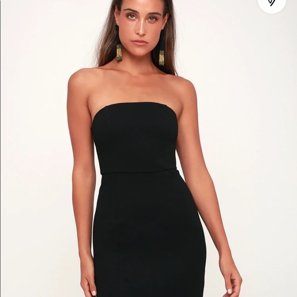 6 HR SALE LULUS JAZZIE black strapless body con dress back zipper size medium - Picture 7 of 12